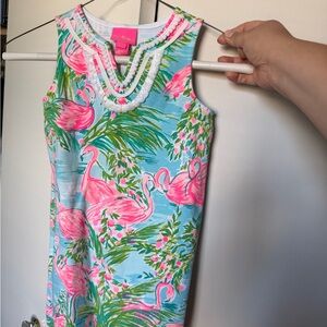 Toddler girls Colorful Flamingo Print Shift Dress Sz S (4-5yrs)